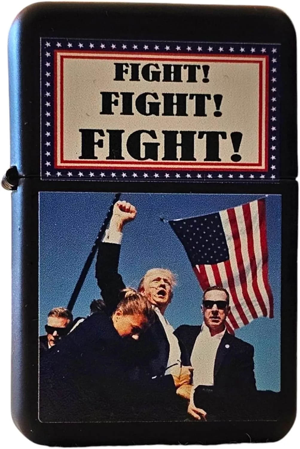 Refillable Trump 47th President of The United States Windproof Lighter – Compatible With Zippo Lighter Fluid (Black Matte)
