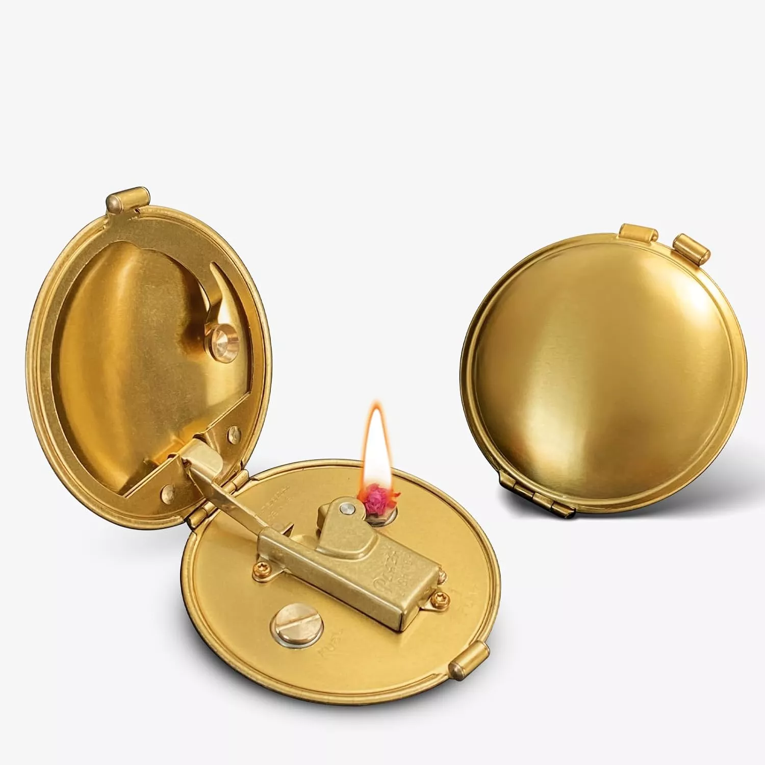 Vintage Trench Refillable Kerosene Lighter with Automatic Ignition, Antique Metal Unique Lighter, Ideal Gift for Men and Women (Fuel Not Included) – Gold
