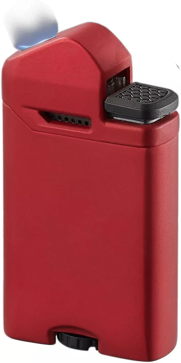 Visol Axis Torch Flat Flame Refillable Gas Butane Lighter, Fuel Window and Windproof Adjustable Flame (Shipped Without Butane)