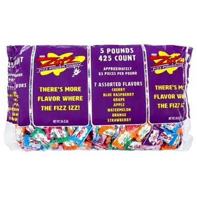 Zotz Fizz Power Assorted Candy, 5 Pound, 3 Per Case